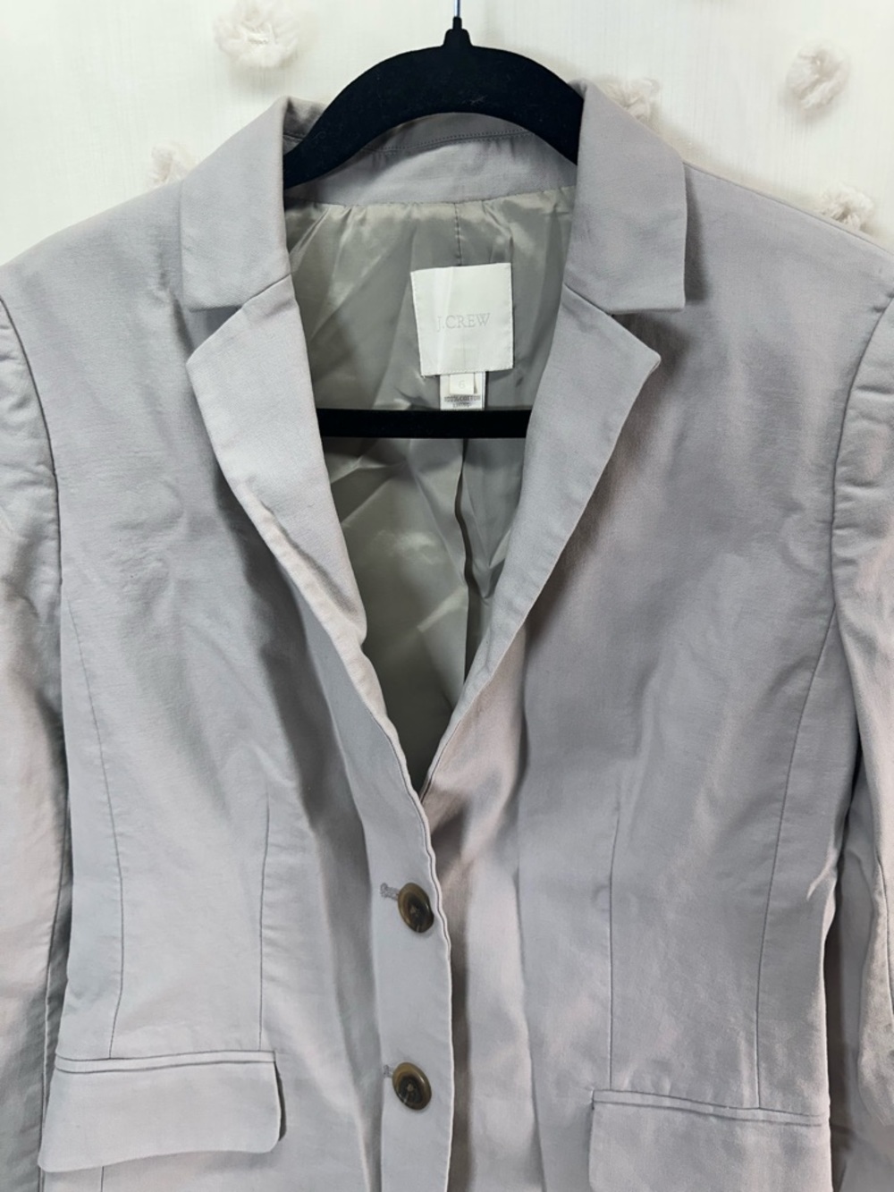 J. Crew Light Gray Women’s Gray Cotton Blazer Size 6 - Picture 2 of 7